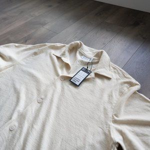 Weekday Camp Collar Shirt in Cream NWT